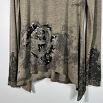 Miss Me Vintage Y2K Grunge Rhinestone Lace Print Longline Lightweight Cardigan M Photo 4