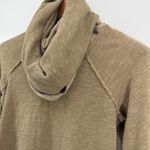 Free People FP Beach  Cocoon Cowl Pullover Tan Long Sleeve Cotton Top XS/S Photo 4