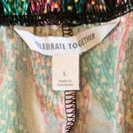 Celebrate Together Christmas Tree Holiday Leggings Large Black Green Pink Soft Photo 1