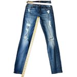 7 For All Mankind Medium Wash Distressed "The Ankle Skinny" Blue Jeans, Size 26 Photo 2