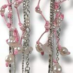 Free People Earrings Willow Dangles Pink NWT Flower Pearls Whimsical Spring Photo 1