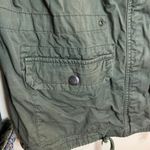 Embroidered Army Green Military Style Boho Utility Jacket Size L Photo 4