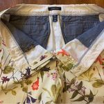 Lands’ End pants women’s 14 Floral light beige background mid Photo 2