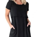 Kindred Bravely Eleanora Bamboo Maternity Nursing Dress Women's Size Small Black Photo 0