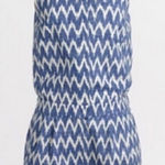 J.Crew Linen Romper Blue Chevron Sz 0 Photo 0