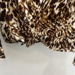 Jones New York  Signature button down, brown, white, tie long sleeve size medium Photo 1