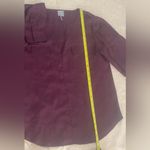 Bobi Top Womens Medium Split V-Neck Long Sleeve Plum Purple Blouse Photo 3