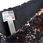 Free People  Intimately Swinging Surplice Sequin Black and Gold Camisole Top Photo 7