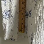 Free People  Floral Gauze Pinwheel Dress Size Medium blue white boho beach travel Photo 9