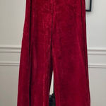Vintage 70s Red Velveteen Extreme Wide Leg Palazzo Pants XS 2 4 Photo 0