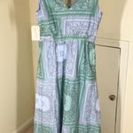 Universal Threads Universal Thread NWT Women's Green Gray Paisley Elastic Waist Maxi Dress Size XS Photo 6