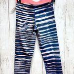 Nike Pants Women Size XS Pro Athletic Crop Leggings Navy White Multicolor Stripe Photo 6