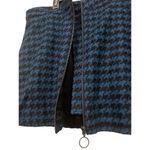 Oat New York Skirt Wool Blend Blue Houndstooth 32 Full Frontal Zipper Photo 3