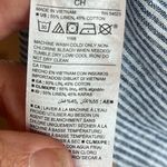 Old Navy  Shirt Linen Cotton Blue White Stripe Photo 5