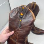 Fauzian Jeunesse vintage worn western cowboy mid calf gem stone embelished boots Brown Size 8 Photo 10