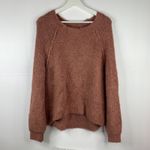 Aerie Size M Sweater Boucle Wool Blend Oversized Dusty Rose Pink Long Sleeve Photo 3