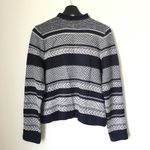 Loft NWOT Jacquard Navy Sweater Blazer Photo 2