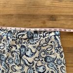 ZARA  Wide Leg Paisley Print Pants Linen Blend Blue White M Photo 5