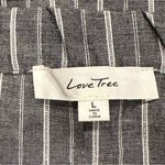 Love Tree  Off Shoulder Tie Sleeve‎ Cropped Gray White Striped Blouse Size Large Photo 4