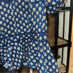 Hunter Bell  Blayne Puff Sleeves Poplin Peplum Top blouse block print floral navy Photo 6