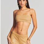 Retrofête Vaani Bra in Nude Large New Womens Squins Crop Tank Top Brown Photo 10