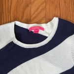 Lilly Pulitzer Cadee Sweater Navy White Party Paradise Diagonal Striped size S Photo 3