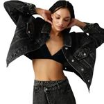 Steve Madden  Sienna Denim Jacket in Black, Size S, New With Tag MSRP $99 Photo 1