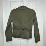 Anthropologie Elevenses Size 4 Olive Green Stripe Blazer Coat Poodle Lined Photo 7