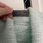 Wooden Ships  Teal Green Poncho Sweater Turtleneck Open Knit Wool Photo 2