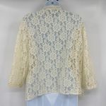 Laura Ashley Vtg 90s Lace Pearl Womens Cardigan 16 Coquette Cottagecore Bridal Photo 3