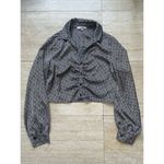 Ro & De Women "" Black White cropped long‎ sleeve blouse. Size S Photo 1