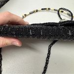 Vintage Black Beaded Handbag Evening Bag Foldover Classic Night Out Photo 11