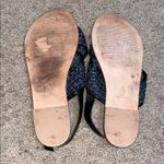 Anthropologie  Ezra Criss-Cross Woven Leather Slingback Sandal Navy Black 10 Photo 7