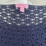 Lilly Pulitzer  Navy Blue Crocheted Beach Cover Up Sz M Photo 1