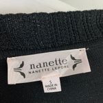 Nanette Lepore Black Shimmer Tiered Long Sleeve Mini Sweater Dress Small Photo 7