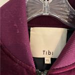 Tibi Burgundy Velvet Bomber Jacket Quilted Cropped Photo 3
