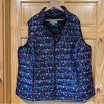 Woman Within floral navy packable puffer vest plus size 2X. Excellent condition! Photo 9