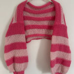 Pink stripped knitted shrug sweater Photo 0