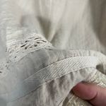 John Mark  Women’s Tunic Blouse Beige Boho Pom Pom Trim Top Blouse Embellished S Photo 7