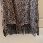 Venus sz 1X Women Gold Paisley Fringe Sheer Midi Dress Flapper Party Evening y2k Photo 4