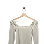 Babaton Aritzia Squareneck Longsleeve Top Cream Size S Minimalist Neutral Cute Photo 5