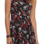 DC Comics  Harleen Harley Quinn Toss‑Print A‑Line Dress XL Skater NWT New Photo 0