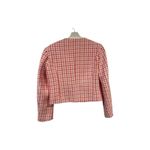 ZARA NWT Tweed Houndstooth Blazer Gold buttons White Pink Small Photo 2