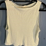 Truly Madly Deeply  Green and White Striped Shirt | Size Large Photo 0