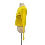 Intermix  Cashmere Sweater Cropped Raw Hem Neon Yellow Size XS Photo 5