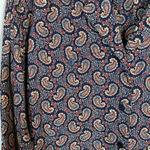 Liz Sport Vintage Women's Sz Small Long Sleeve Button Up Paisley Navy Blouse Top Photo 5
