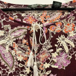 Eddie Bauer Tie Front Cotton Embroidered Top Women’s size Medium Photo 2