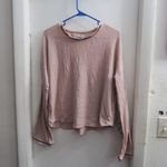 Madewell waffle thermal top long sleeve shirt in pink size medium. Photo 0