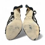 CASSIA Black and Gold Strappy Heels Size 4 Formal Stiletto Wedding High Heels Photo 6