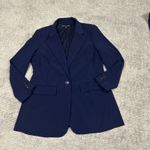 Boston Proper  Beyond Travel Blazer Jacket Pants Womens Large 10 Navy Stretch New Photo 5